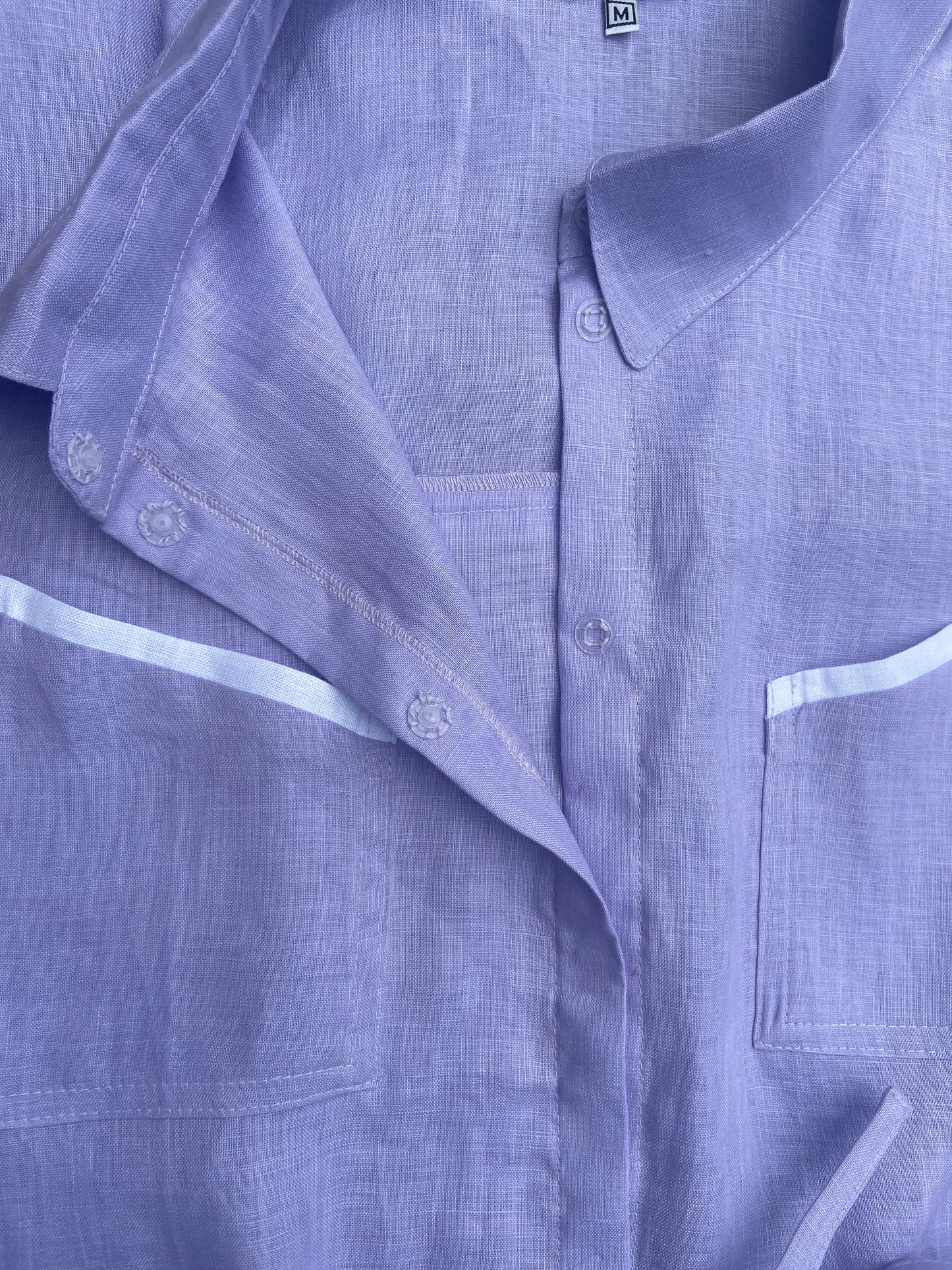 Purple Oversized Linen sleeveless Shirt