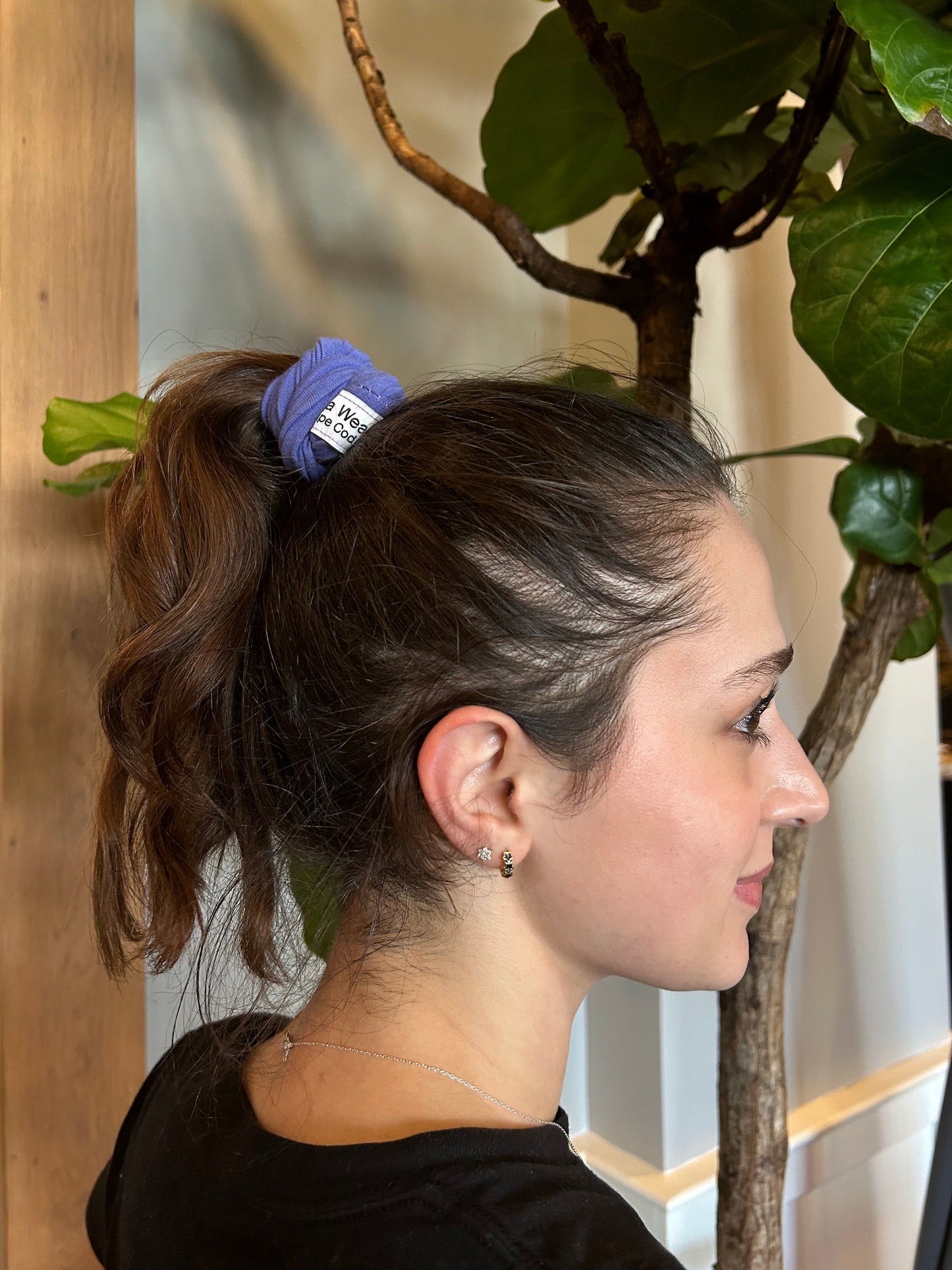 Mint Green Linen Branded Scrunchie