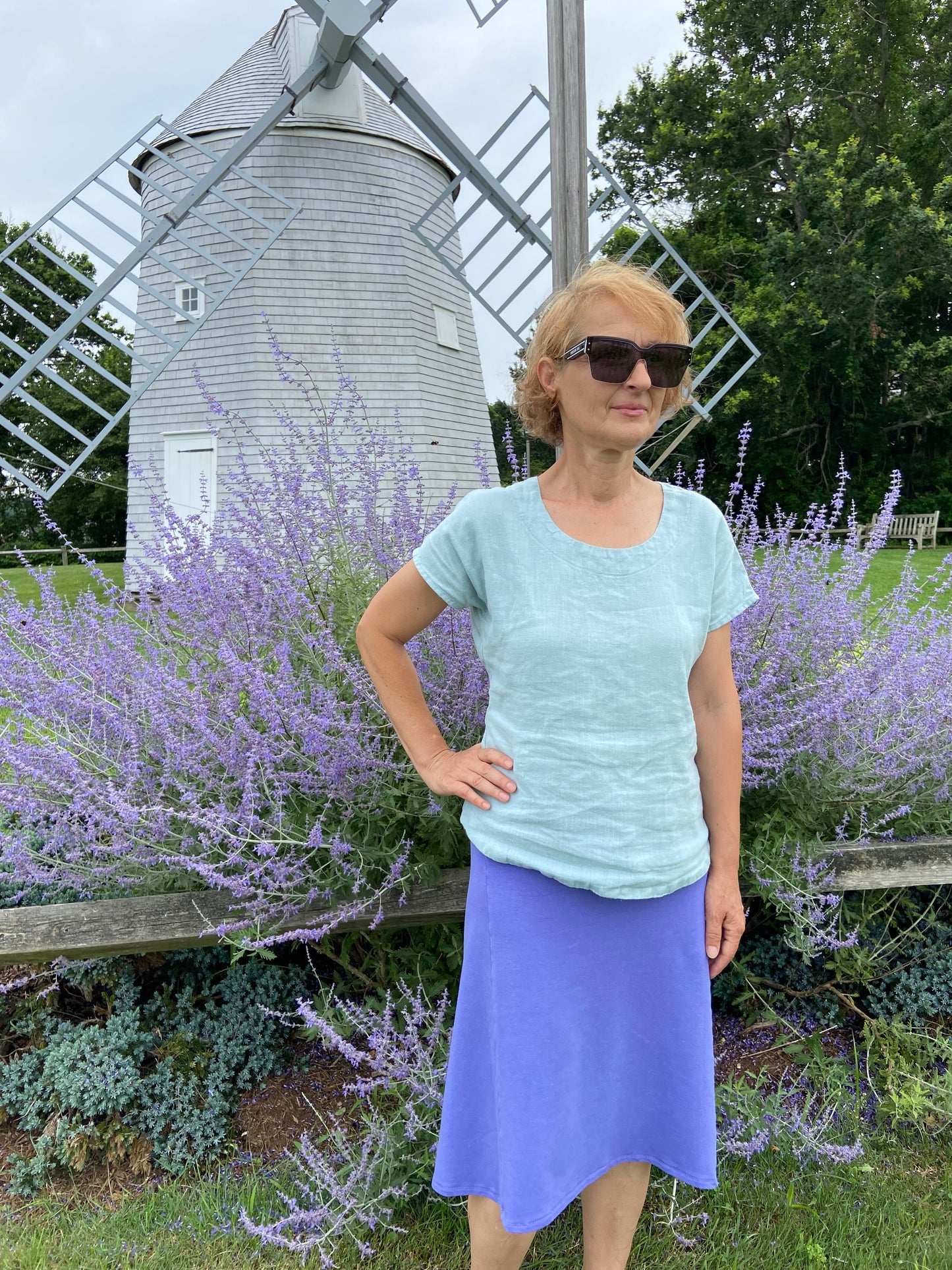 Purple Organic Cotton flare Skirt