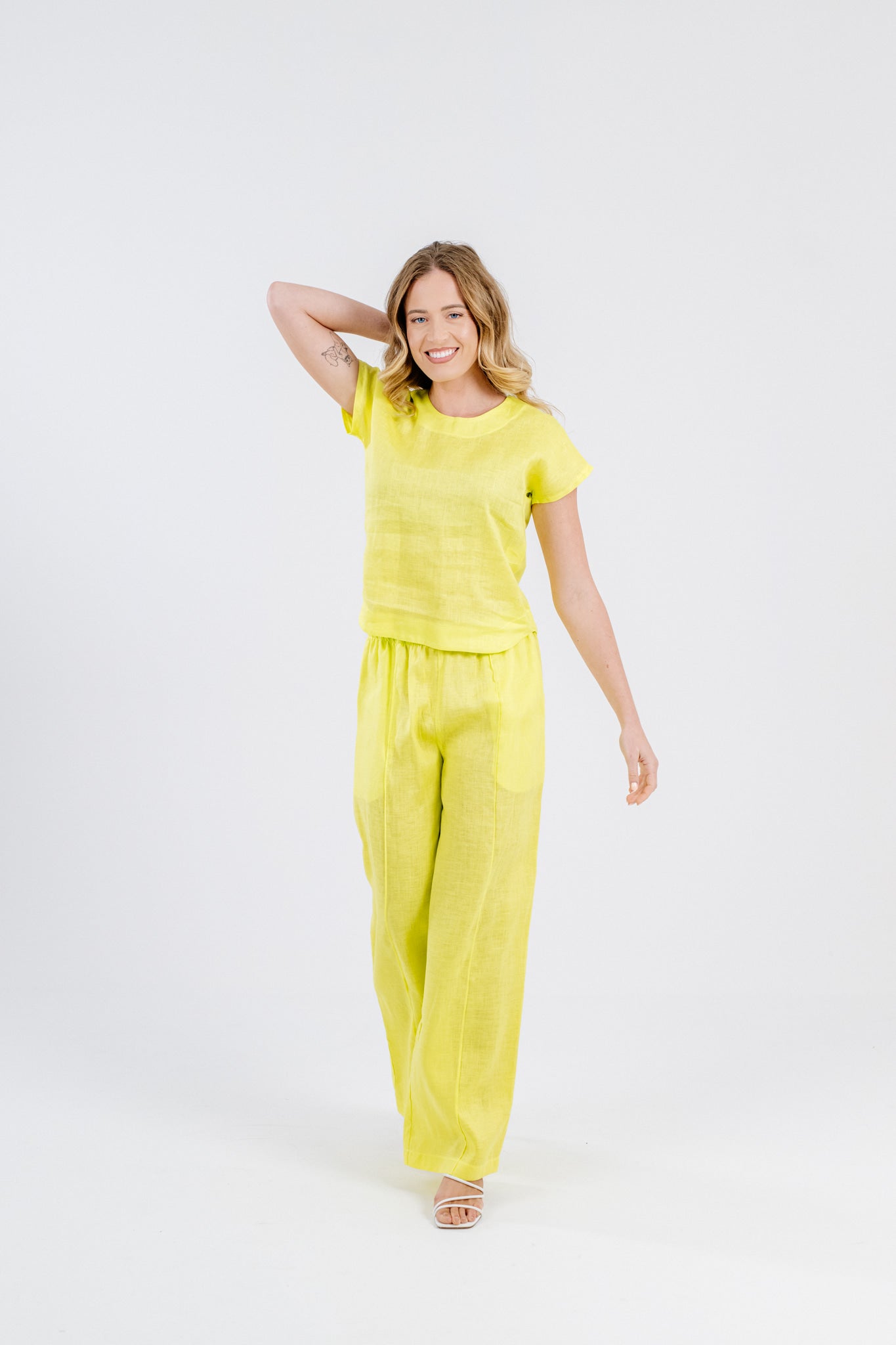 Neon Yellow Linen Pants