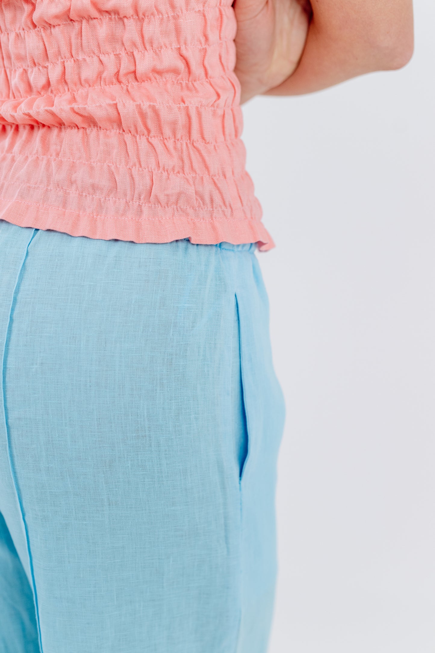 Laguna Blue Linen Pants