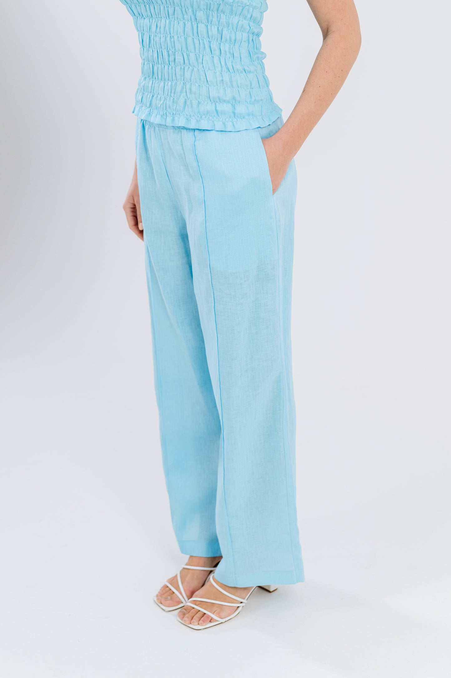 Laguna Blue Linen Pants