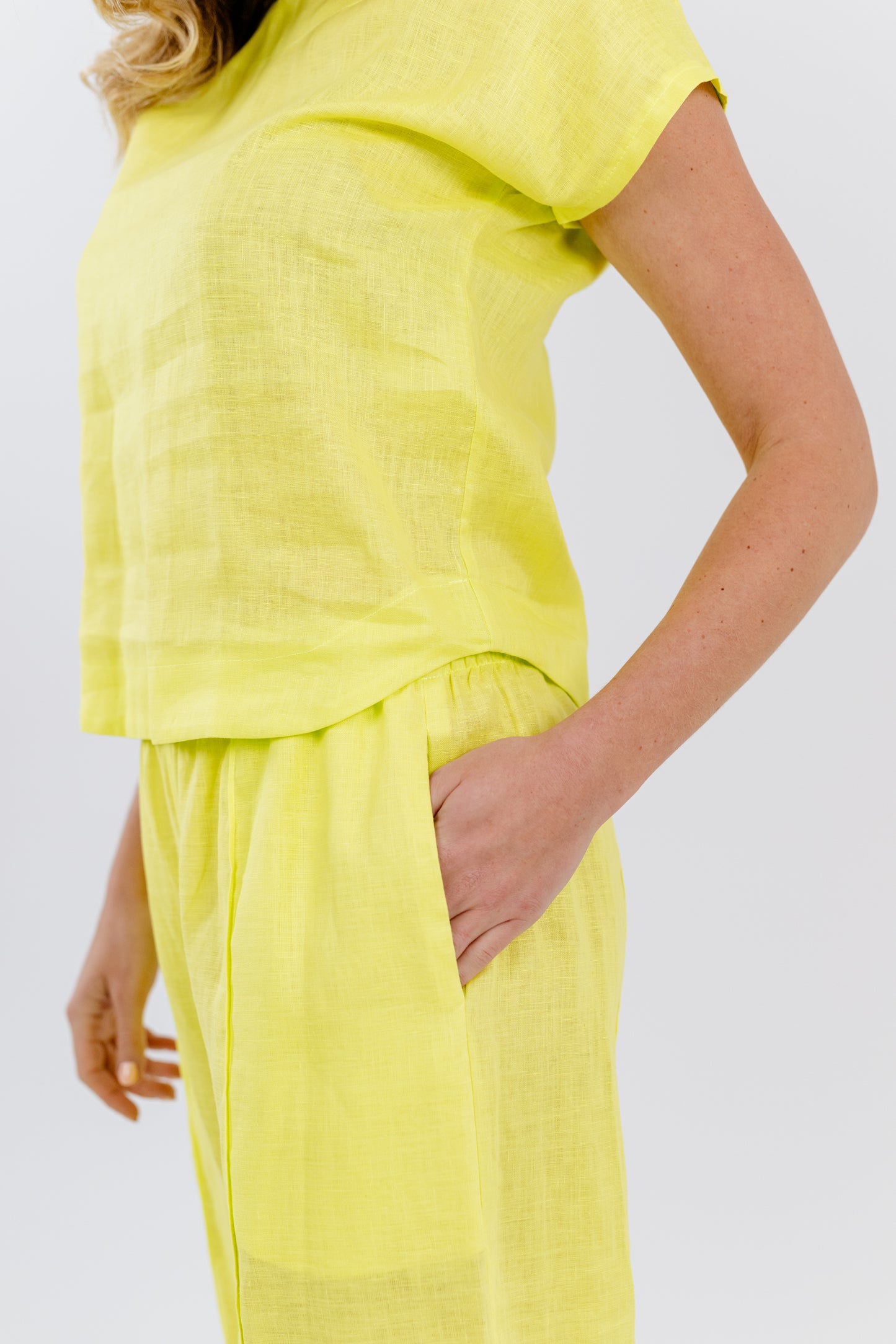 Neon Yellow Linen Pants