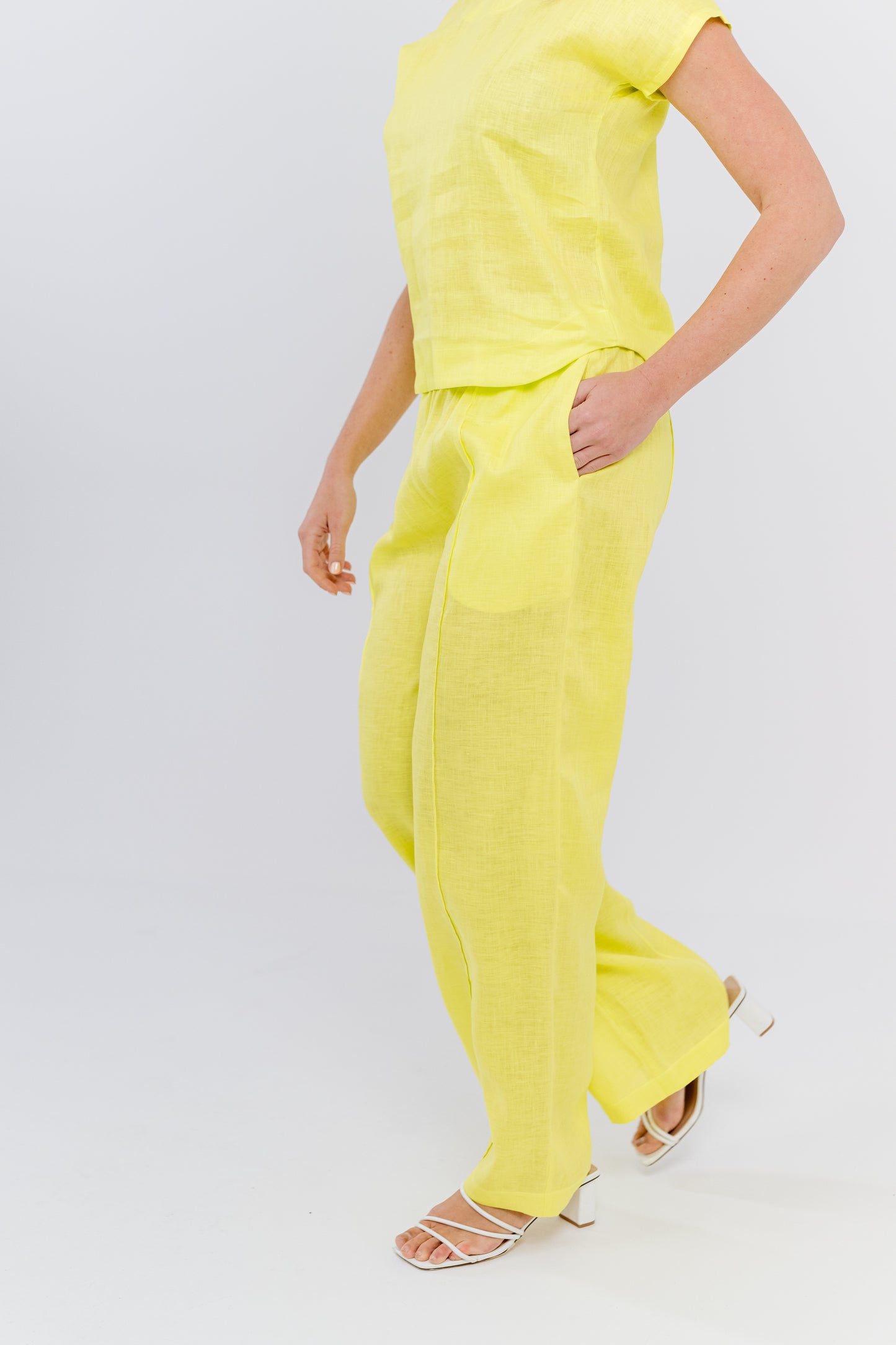 Neon Yellow Linen Pants