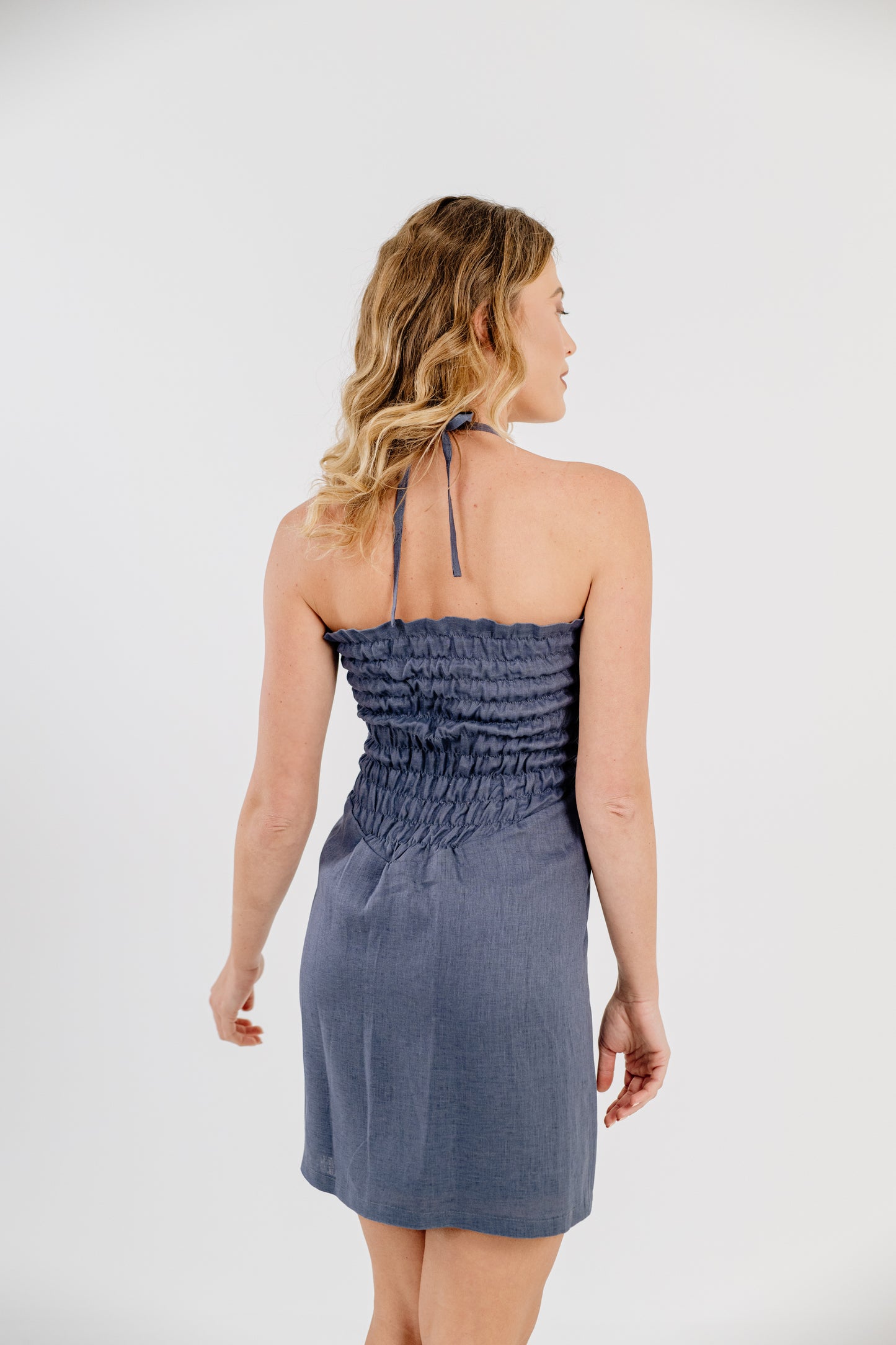 Graffiti Grey Crinkle Top Short Dress