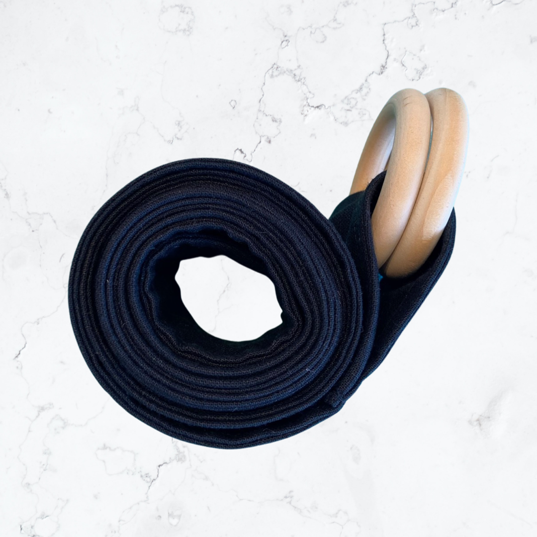 Black Linen Handmade Belt with Wave Embroidery