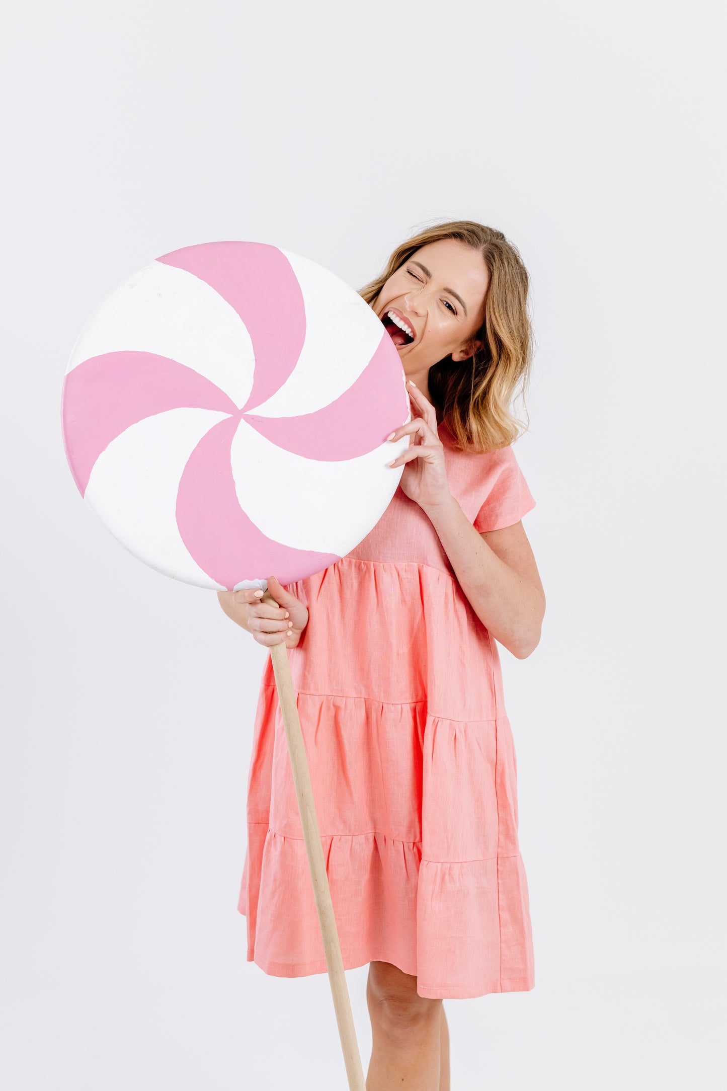 Salmon Linen Bell Dress