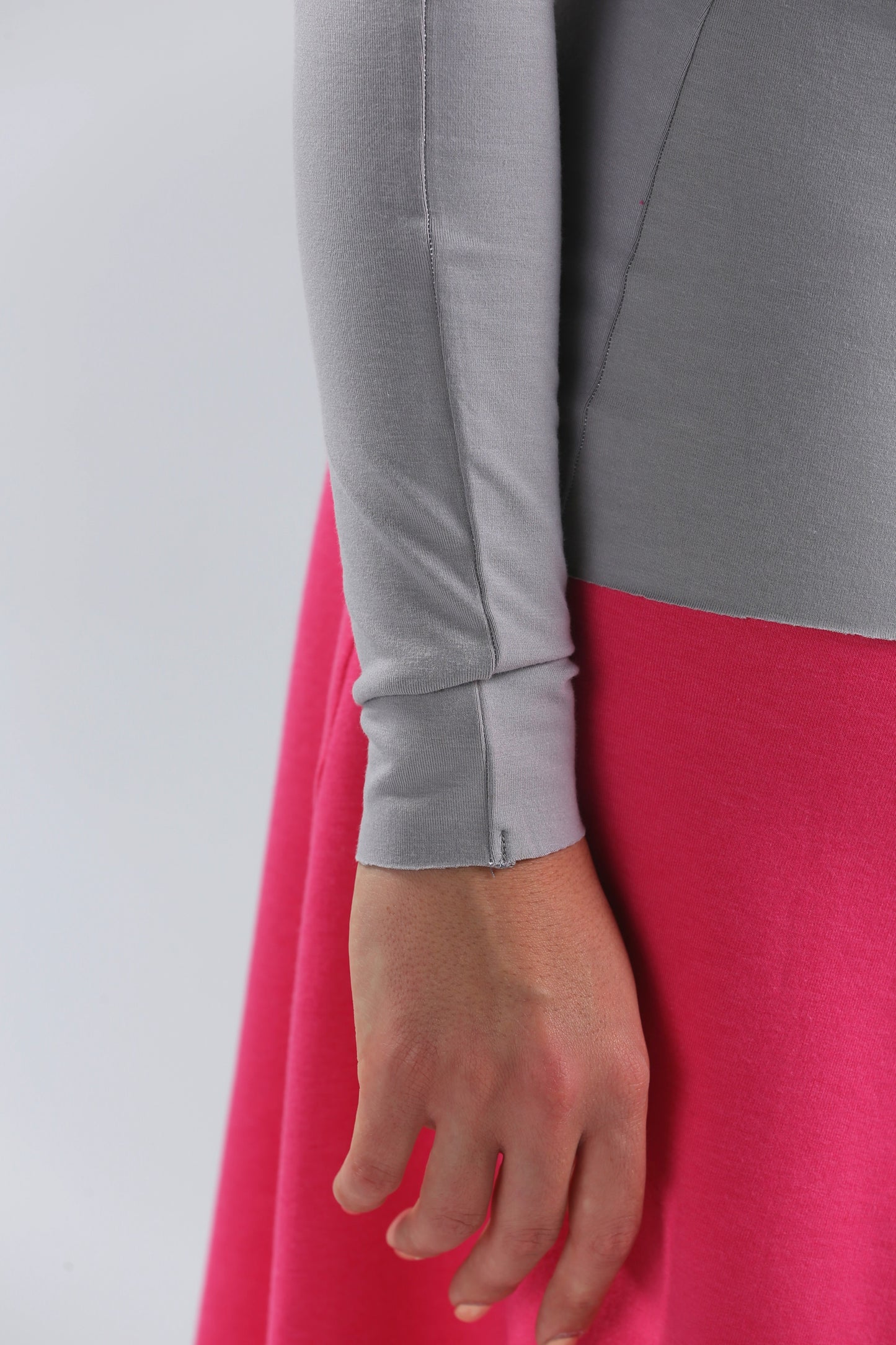 Cloud Grey Turtleneck Plain Top